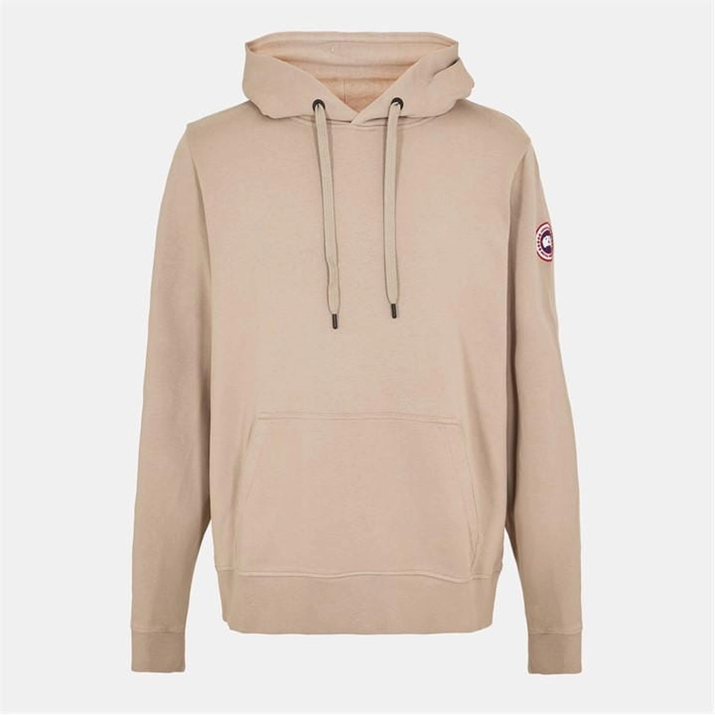Canada Goose Men's Logo Cotton Huron Hoodie Sweatshirt - Grey